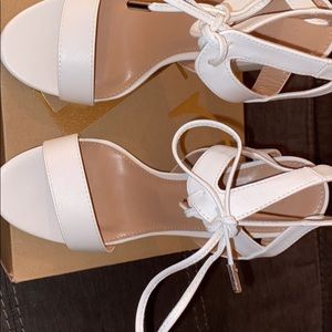Women’s White Tie Up Heels